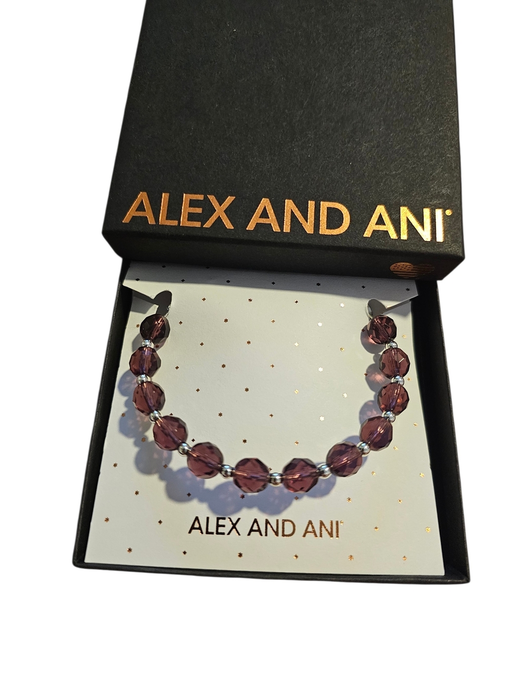 Alex and Ani Amethyst Faceted Bead Bracelet